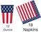 4th of July Party Set for 18 – Plates, Cups, Napkins, Table Cover & Banner, USA Flag BBQ Decor